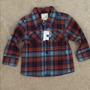 100% cotton flannel plaid button down shirt.
